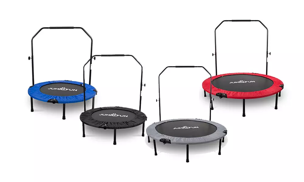 Jump4fun Mini-Fitness-Trampolin mit Doppel-Stange