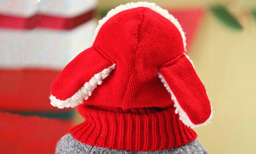 Image 3: Kid's Animal Knitted Hooded Scarf