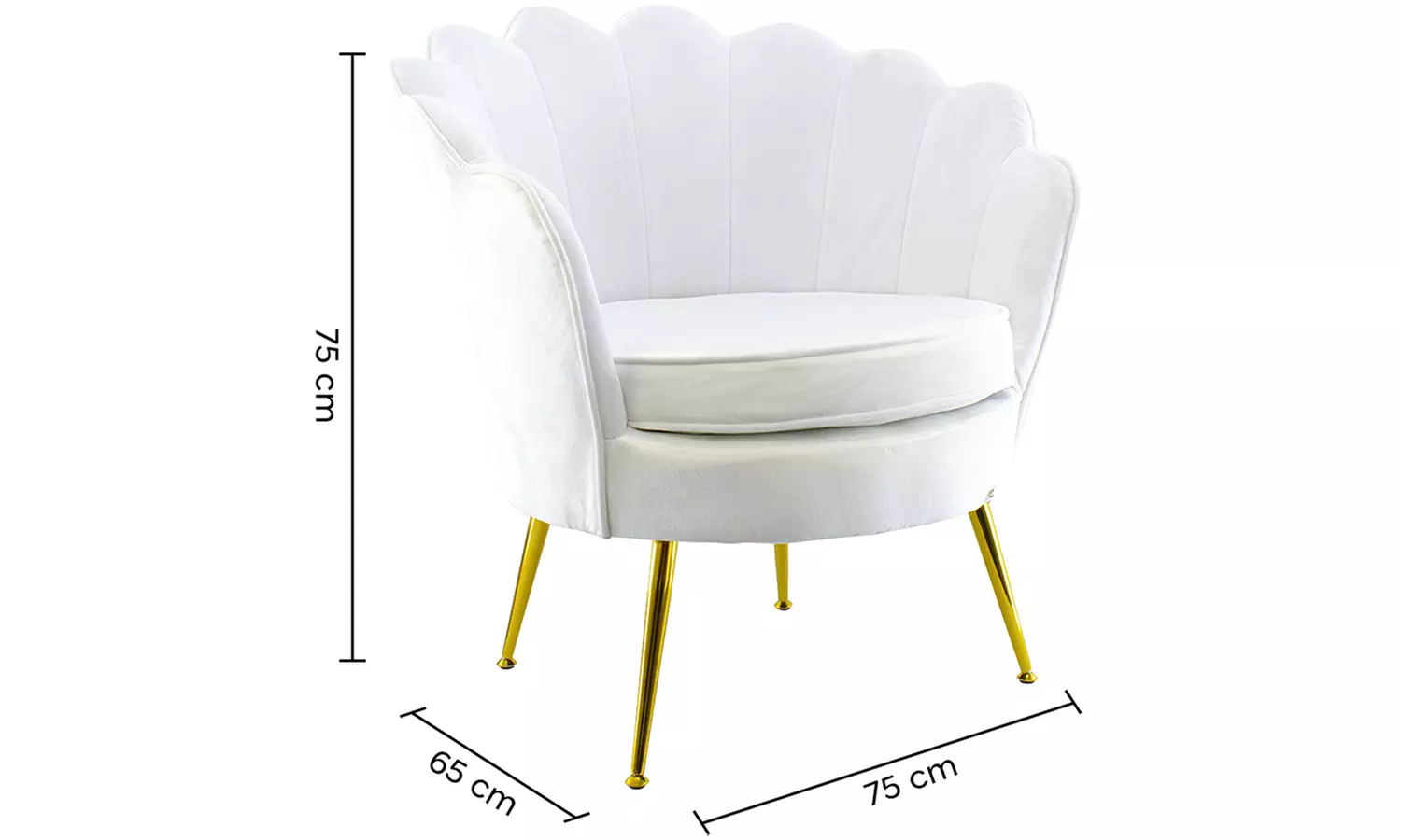 Poltrona con schienale a conchiglia