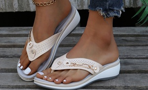 Women's Casual Buckle Flip-Flops