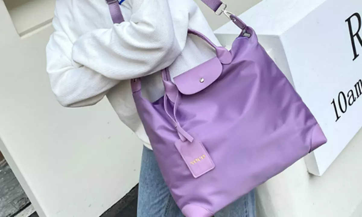 Water-resistant Large Tote Bag with Zip Closure and Trolley Sleeve