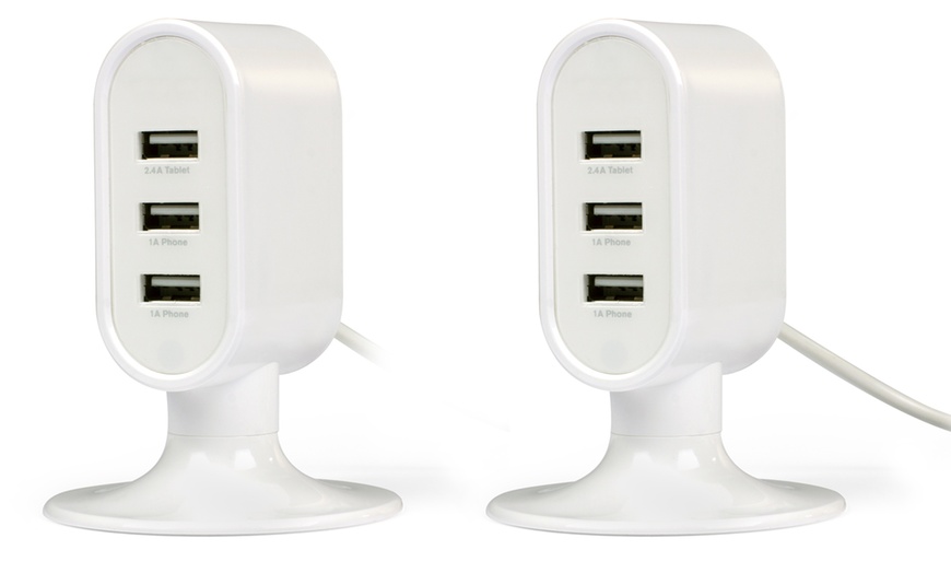 Image 2: Three-Port USB Charging Tower