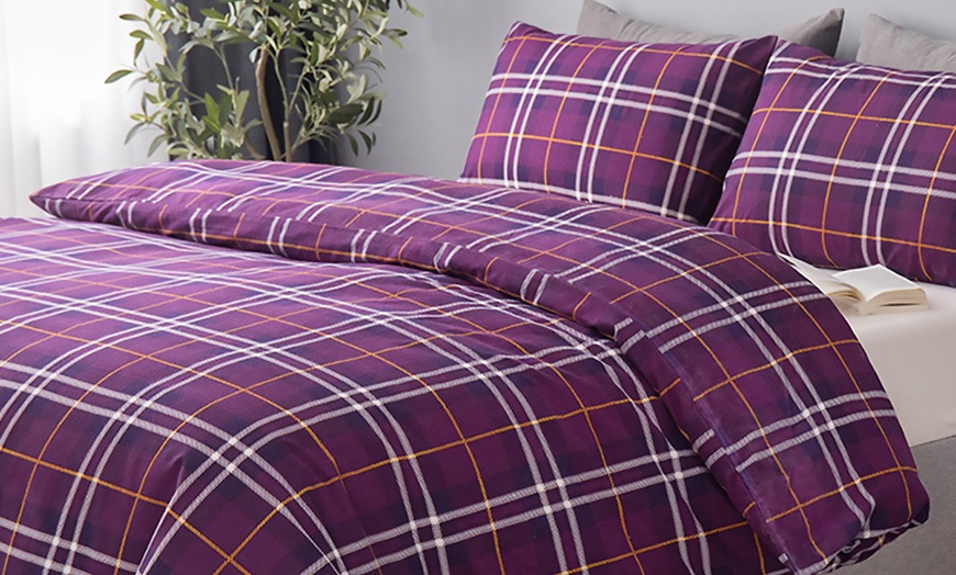 Image 14: Brushed Cotton Flannelette Duvet Cover