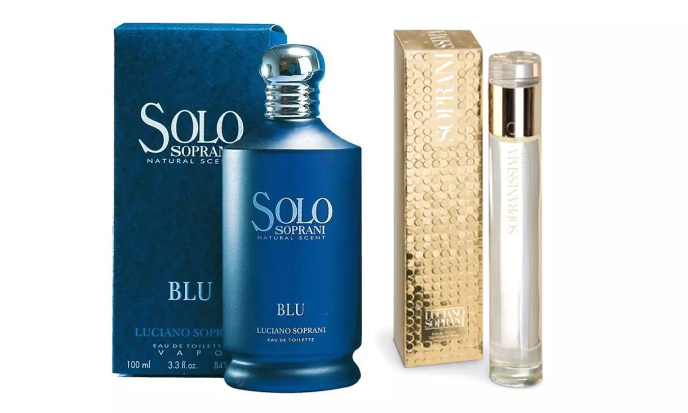 Solo Blu e Sopranissima Soprani Eau de Toilette, disponibili in formato da 100 ml e 75 ml - Primary Image