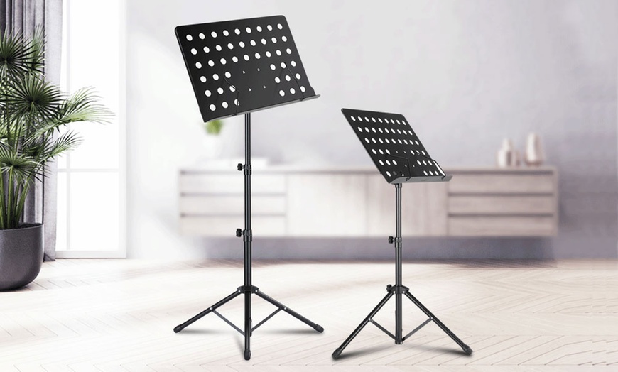 Image 1: Adjustable Large Music Sheet Holder Stand