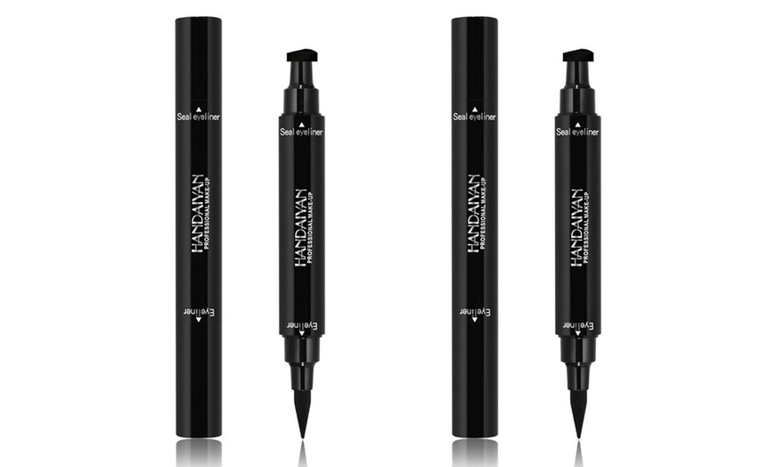 Image 3: Glamza Two-in-One Waterproof Liquid Eyeliner and Wing Stamp Pen Sets