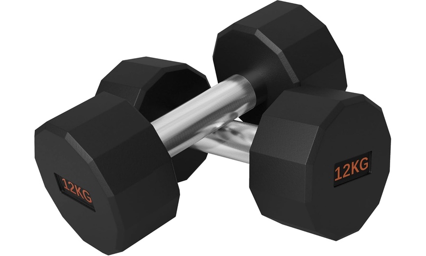 Image 17: SPORTNOW Set of 2 Dumbbell Weights 2-12kg