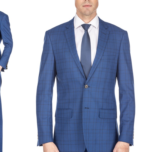 harrogate windowpane navy suit