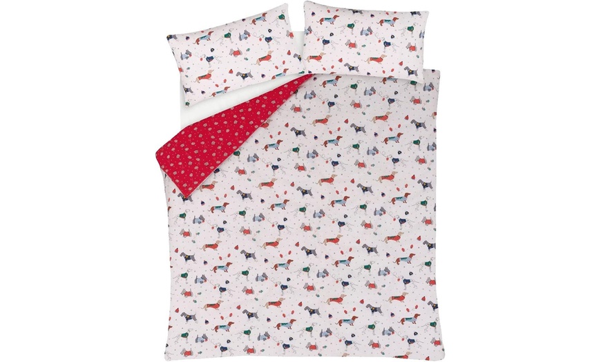 Image 4: Christmas Jumper Dog Puppies Reversible Duvet Set