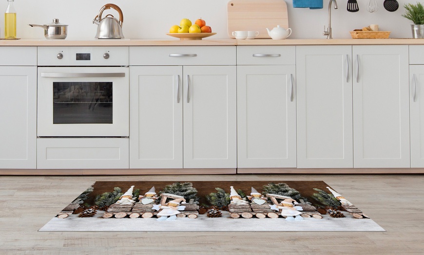 Image 4: Alfombra con diseño navideño rectangular