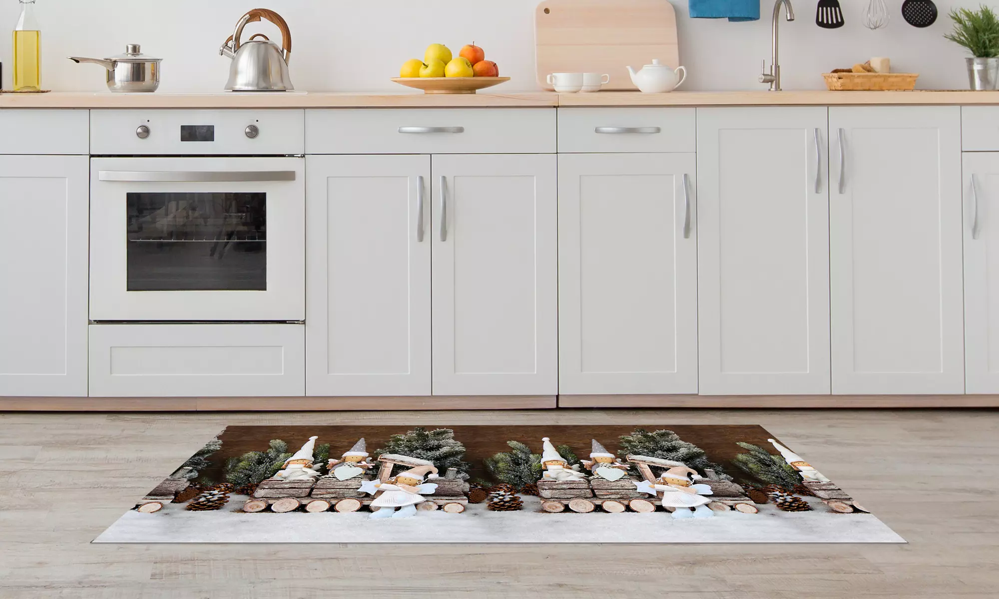 Alfombra con diseño navideño rectangular