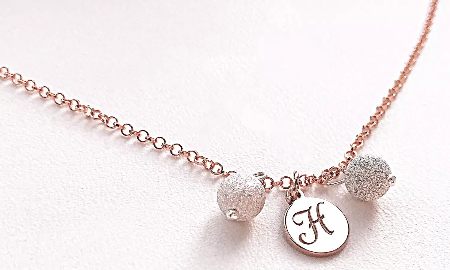 Pendentif Initial en or rose 18 carats de la marque Ah! Jewellery® - Primary Image