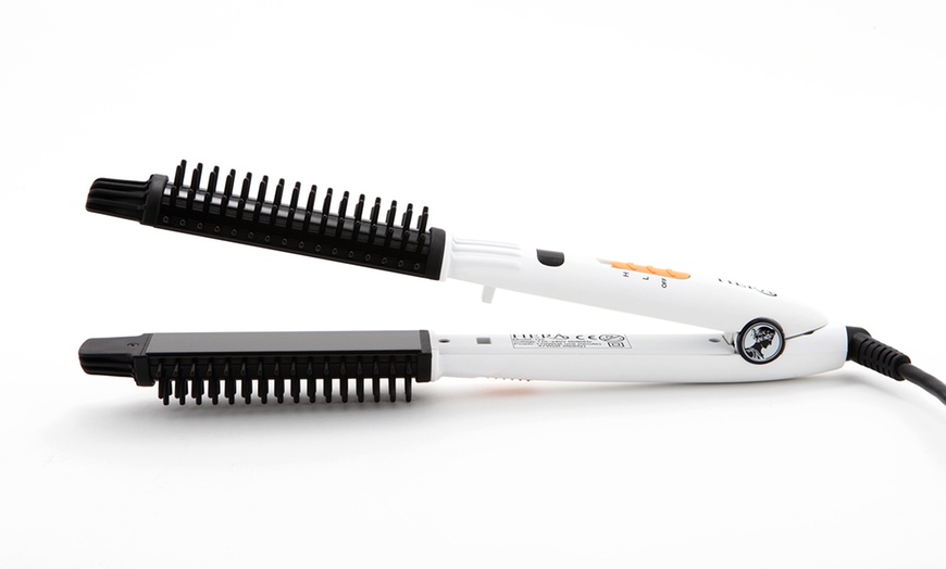 Image 1: 2-in-1 Brush and Hair Straightener