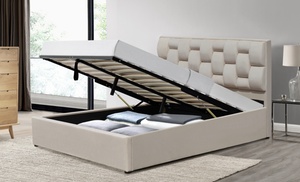 Brisbane Velvet Ottoman Bed with Optional Mattress