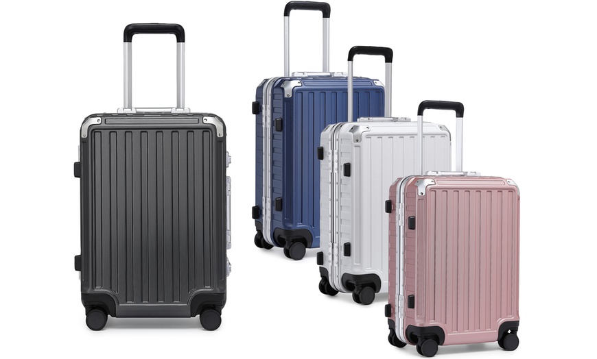 Image 1: Valise de 20 pouces avec cadre en aluminium rigide et serrure TSA