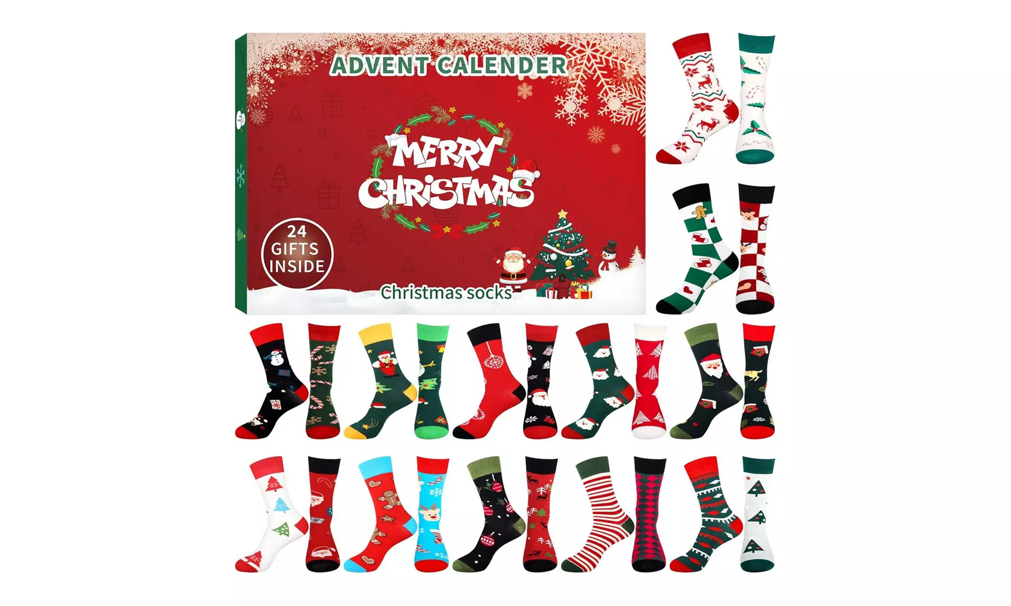 24 days Christmas Sock Advent Calendar - Primary Image