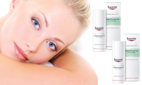2 flaconi da 50 ml di opacizzante anti lucidità ed anti-brufoli Eucerin Dermo Purifyer Oil Control