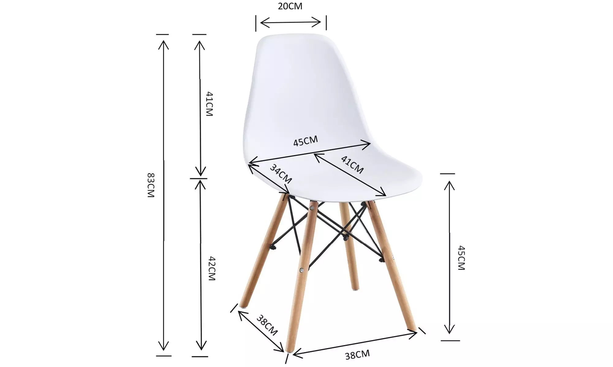 Silla de estilo escandinavo Christie con asiento redondo, de Sampur