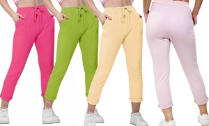 Women's Plain Two-Ply Full Length Lounge Pants Joggers