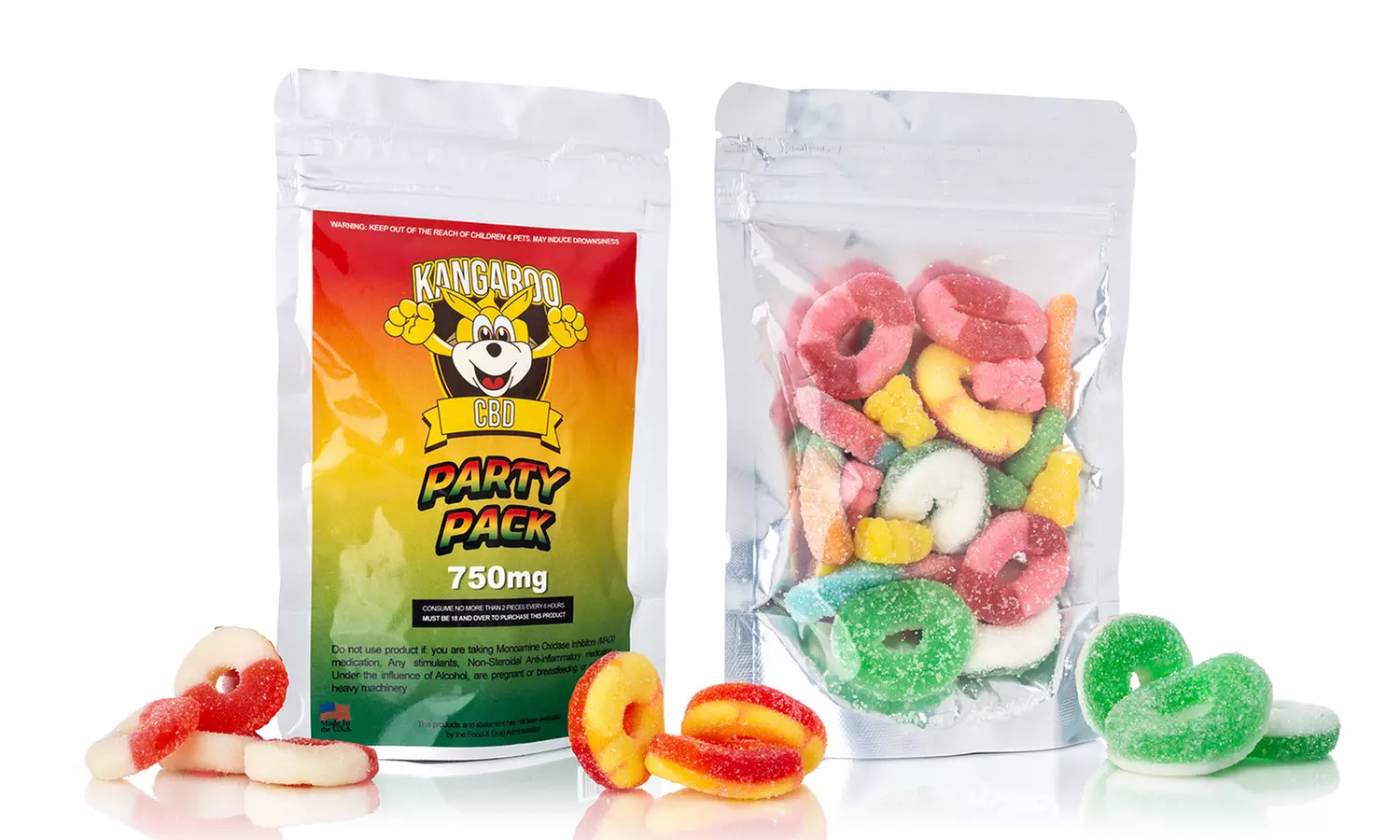 CBD-Infused Gummy Candy Party Bag from Kangaroo CBD (750mg)(1- or 3-Pack) - Primary Image