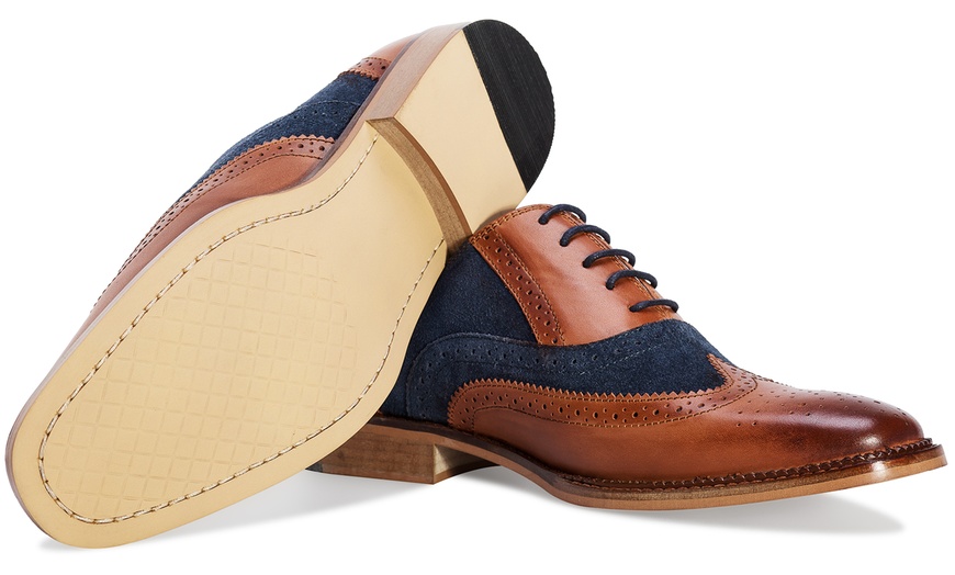 Image 30: Men's Leather Gatsby Brogue Shoes