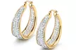 18K Gold Plated Hoop Earrings Made with Swarovski Crystals - Second Medium