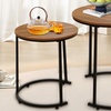 Image 3: Alivio Set of Two Round Metal Frame Coffee Tables with Wooden Top