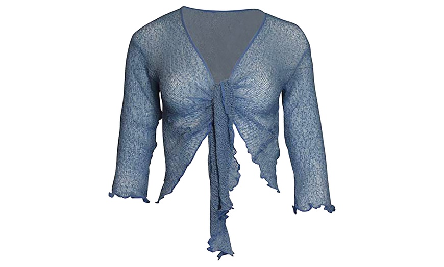 Image 39: Tie Front Lace Shrug