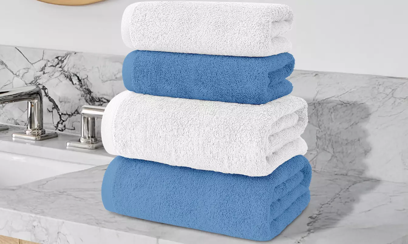 Set di 4 asciugamani da bagno in cotone