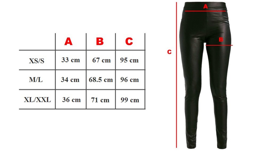 Image 2: Leggings estilo cuero con forro polar