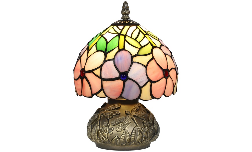 Image 6: HOMCOM Tiffany-Style Stained Glass Table Lamps