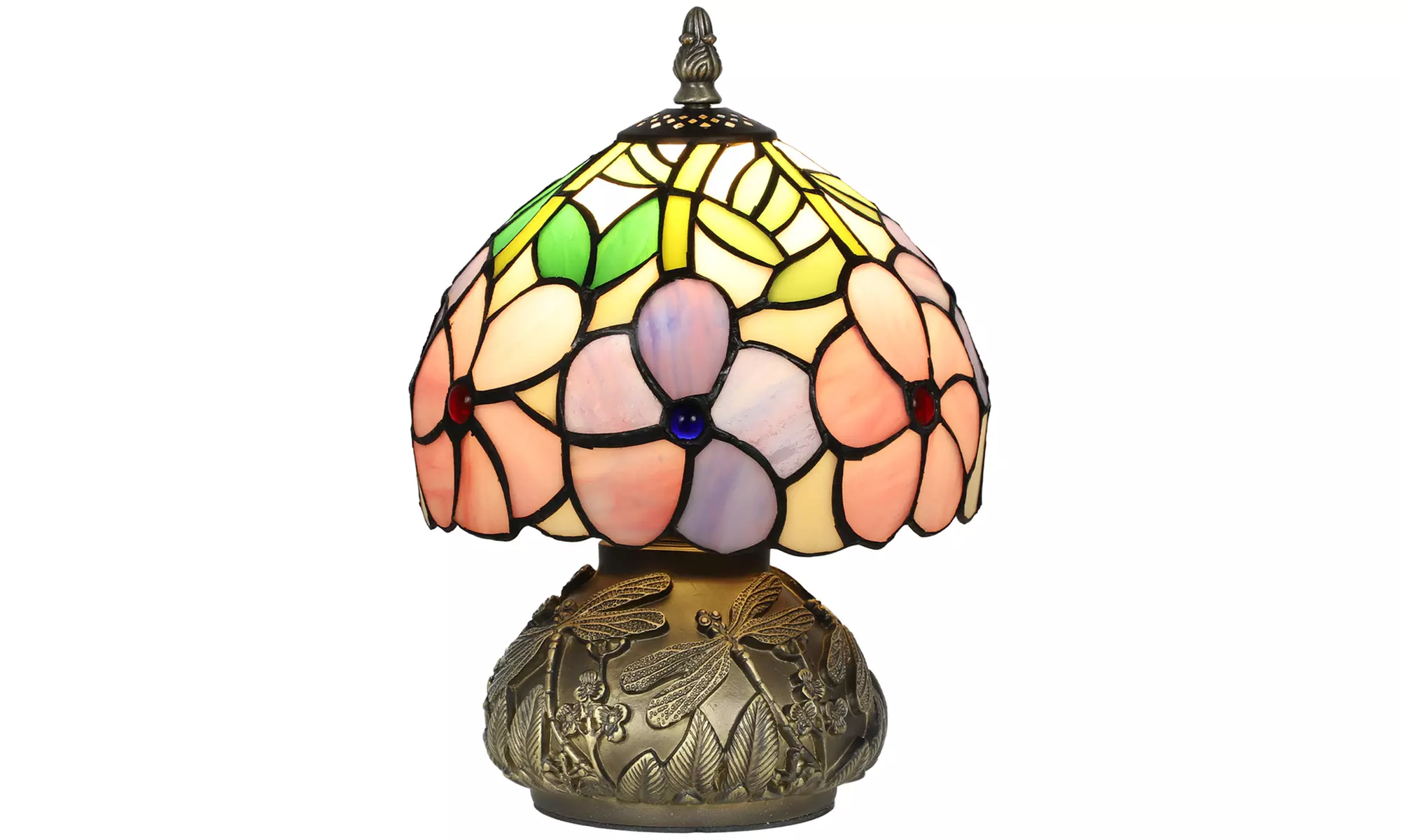 HOMCOM Tiffany-Style Stained Glass Table Lamps