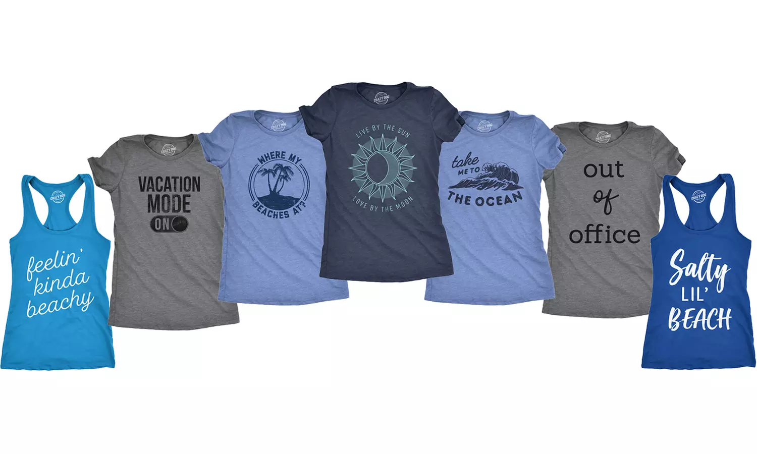 Women's Funny Beach Vacation Fitted Tees - Primary Image