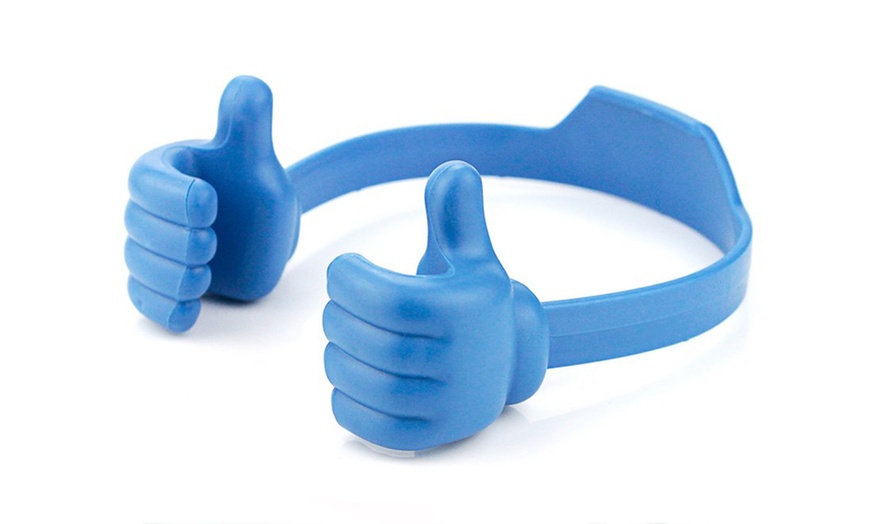 Image 3: One or Two Thumbs-Up Mobile Phone or Tablet Holders