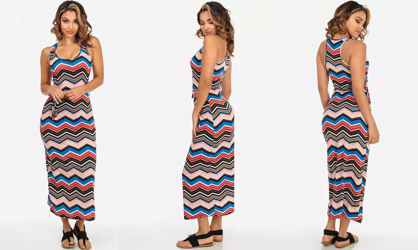 Women's Form-Fitting Tank Maxi Dress - Second Medium