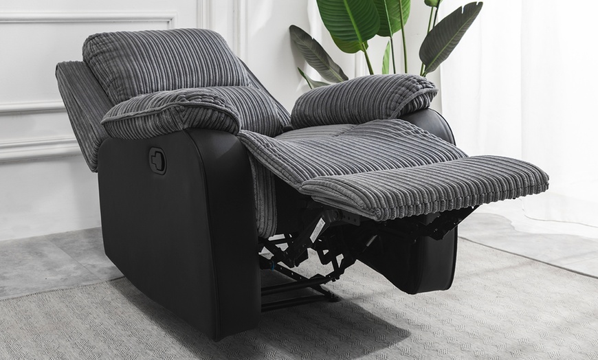 Image 14: Jumbo Cord Fabric Recliner