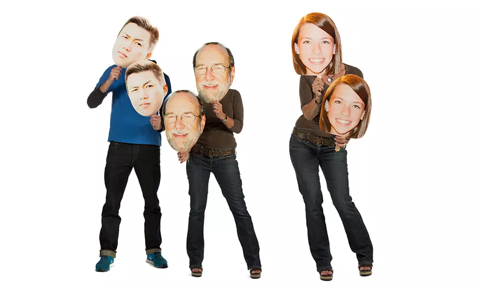 3, 5, or 10 Custom 12"x18" Head Cutouts on a Stick from Build-A-Head (Up to 65% Off)   - Primary Image