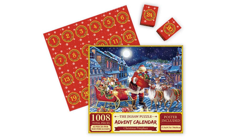 Image 2: 24-Pocket Christmas Puzzle Advent Calendar Box