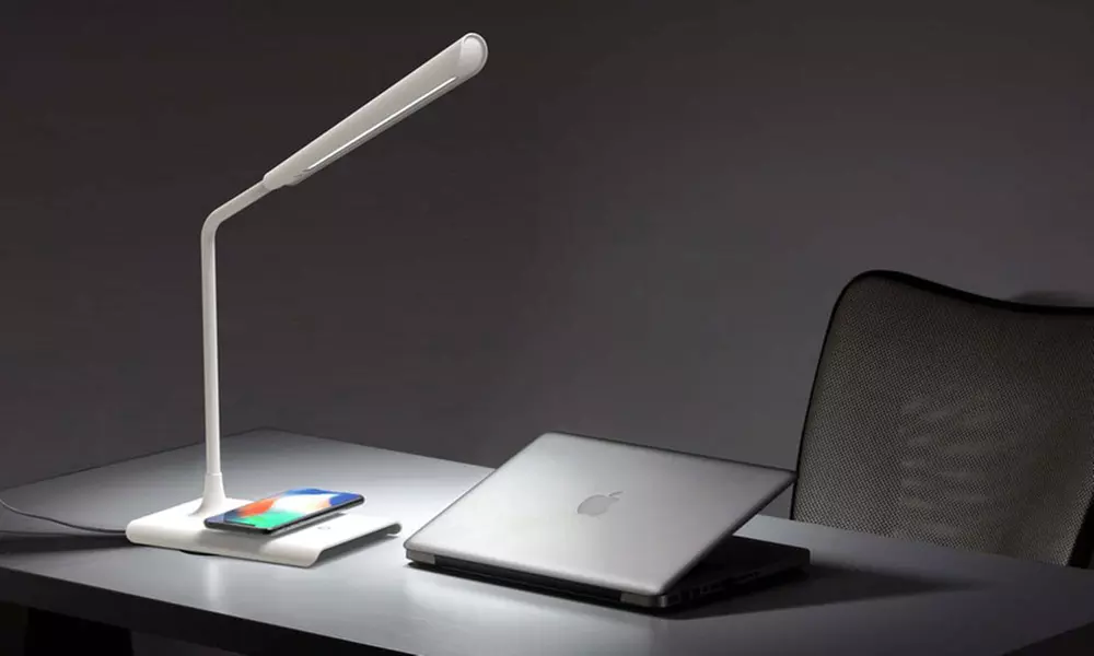 Drop N' Charge Wireless LED Desk Lamp with Built-In USB Port - Primary Image