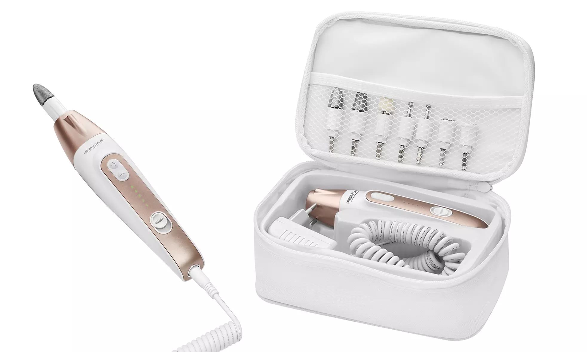 Appareil pour les soins cosmétiques des mains et des pieds à prise livré dans sac de rangement pratique - Primary Image