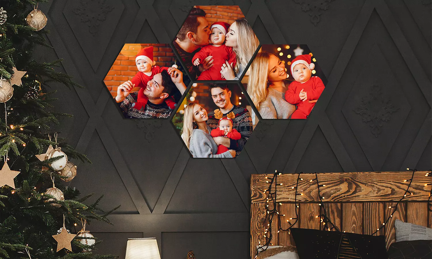 Muchopix hexagone, taille au choix, sur Hellodeco