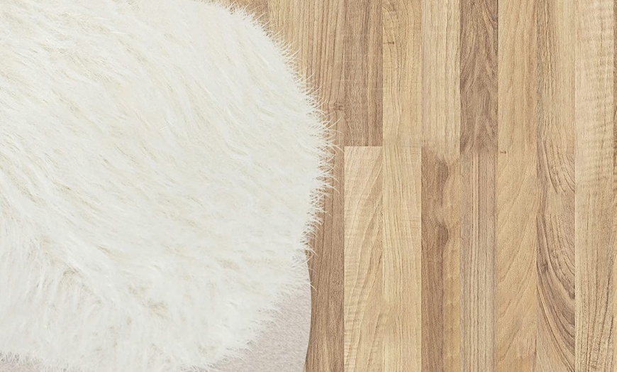 Image 6: HomCom Fluffy White Rug