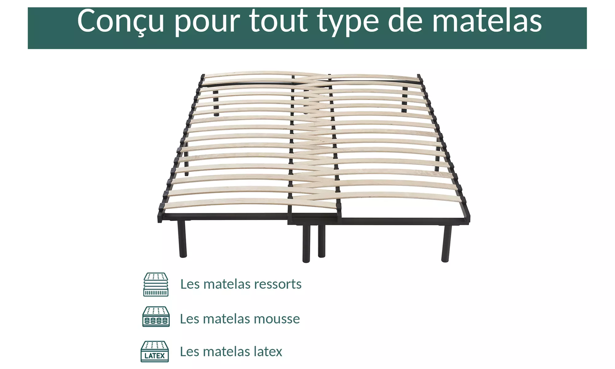 Somier extensible de 90 a 180 cm de Sampur