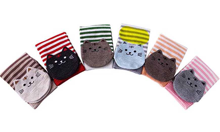 Image 4: Cat Heel and Toe Socks Six-Pack