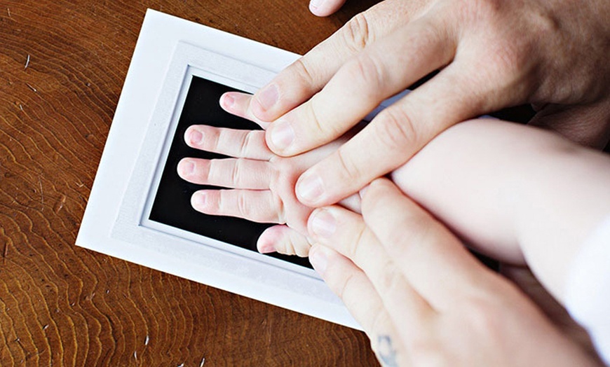 Image 5: 1x, 2x oder 4x Tintenfreies Baby-Hand- oder Fußabdruck Erinnerung-Set