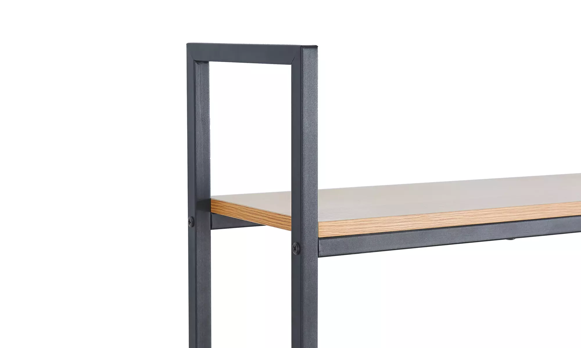 Bureau droit "Tucson" avec étagère intégrée, bois et acier