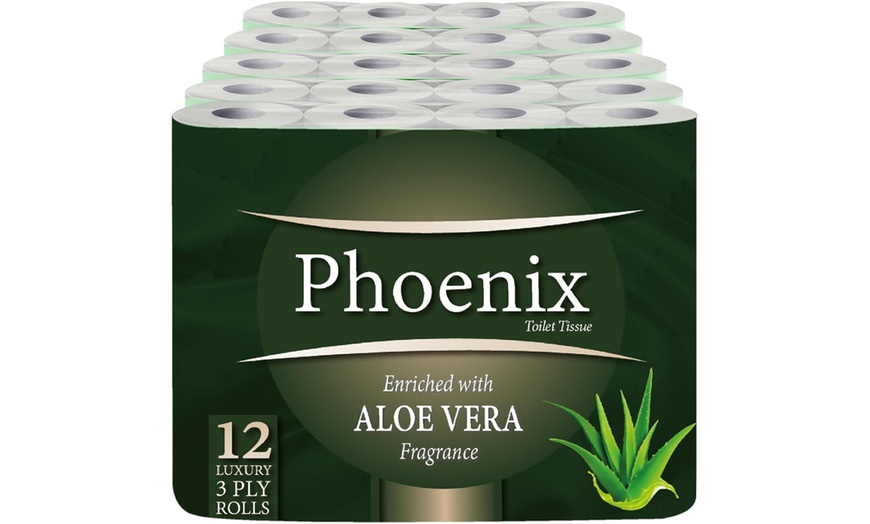 Image 1: 12, 24, 60 or 120 Phoenix Aloe Vera Toilet Rolls