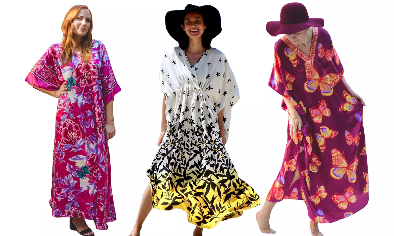 Winlar Women’s Satin Maxi Caftan Dress - Primary Image