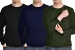 Men's Fleece-Lined Long-Sleeve Tops (3-Pack) - Second Medium