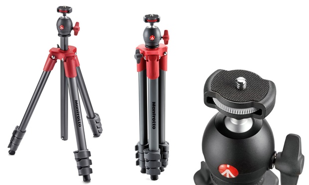 manfrotto compact light red tripod